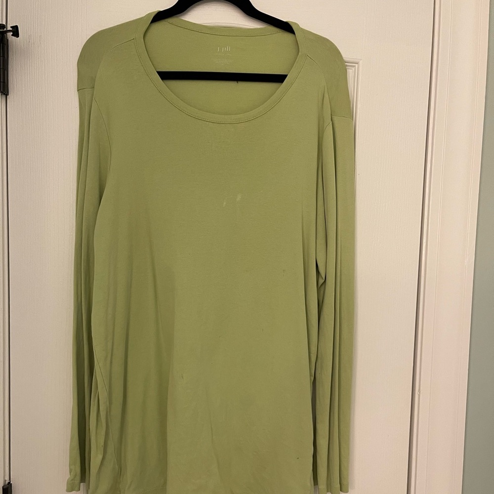 Pure Jill cotton knit tunic top in an apple Green